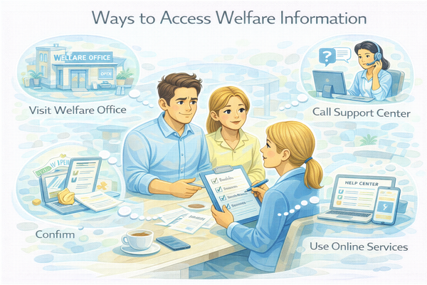중장년 복지 정보 확인 방법을 설명하는 복지 상담 안내 이미지